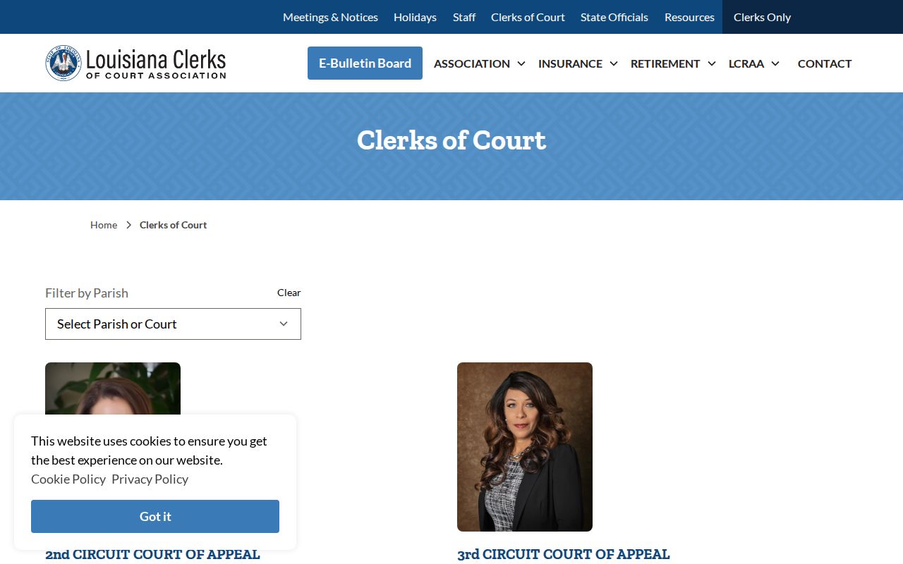 Chatham court docket research with Louisiana clerks directory
