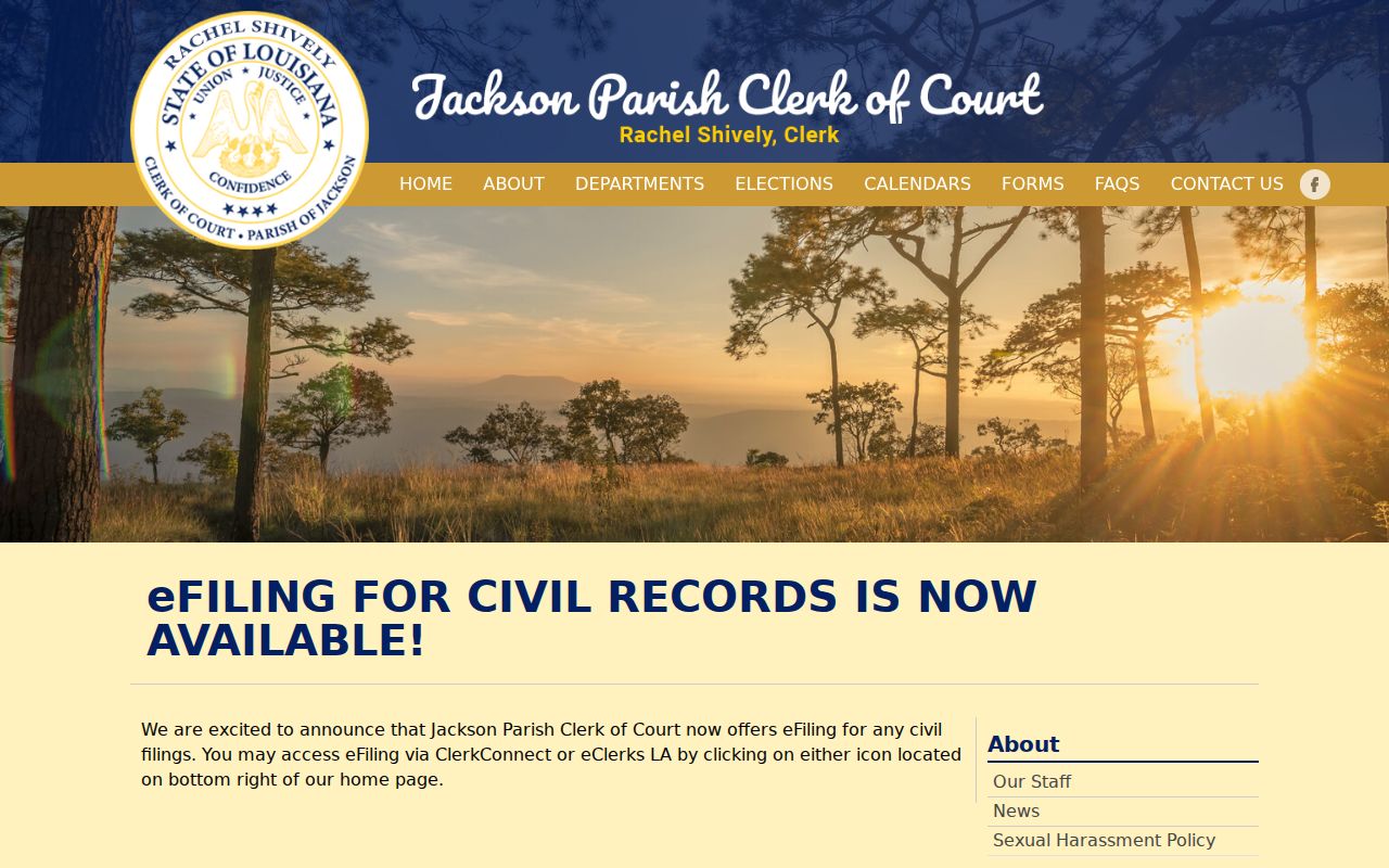 Jackson Parish civil docket civil eFiling announcement