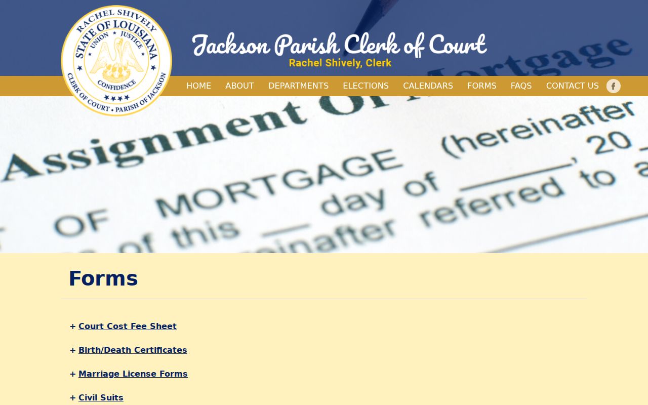 Jackson Parish court record request forms and Clerk routing