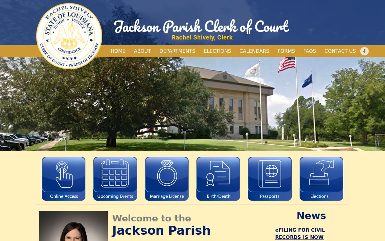 Jackson Parish court docket Clerk of Court homepage and online access options
