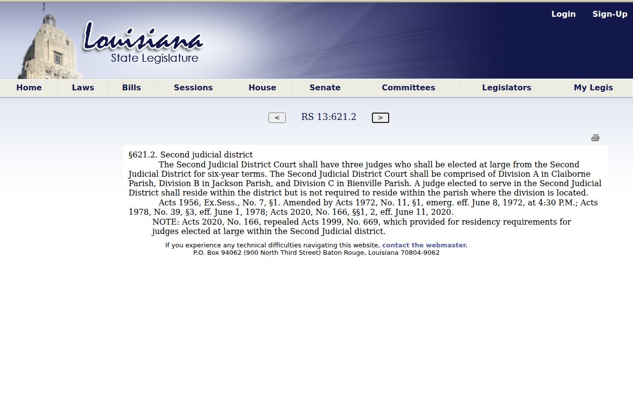 Jackson Parish court docket Division B statutory assignment