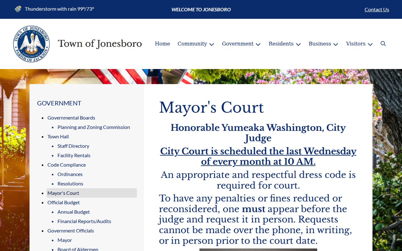 Jonesboro court docket and Mayor's Court schedule information
