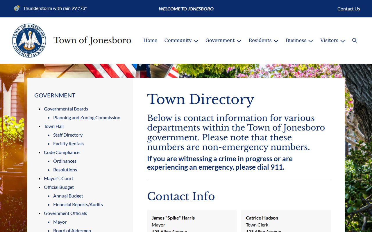 Jonesboro court docket contact point at Town Hall